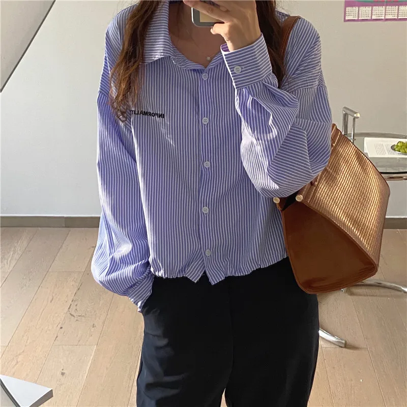 

Striped long sleeve shirt women blouses chemisier femme plus size womens tops oversized woman clothes blusas mujer de moda 2020