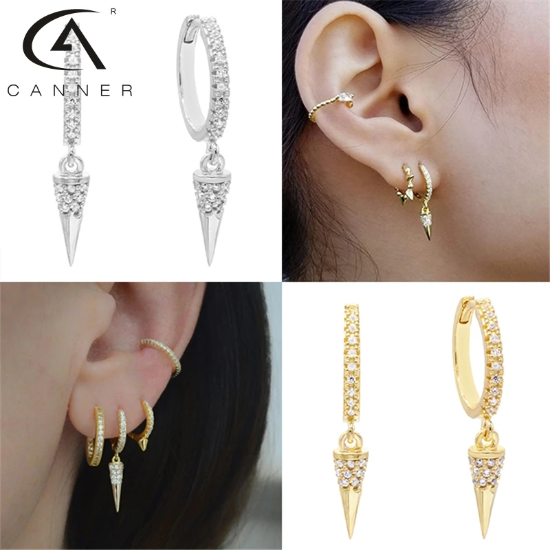 

Серьги-кольца женские из серебра 925 пробы с шипами, 925