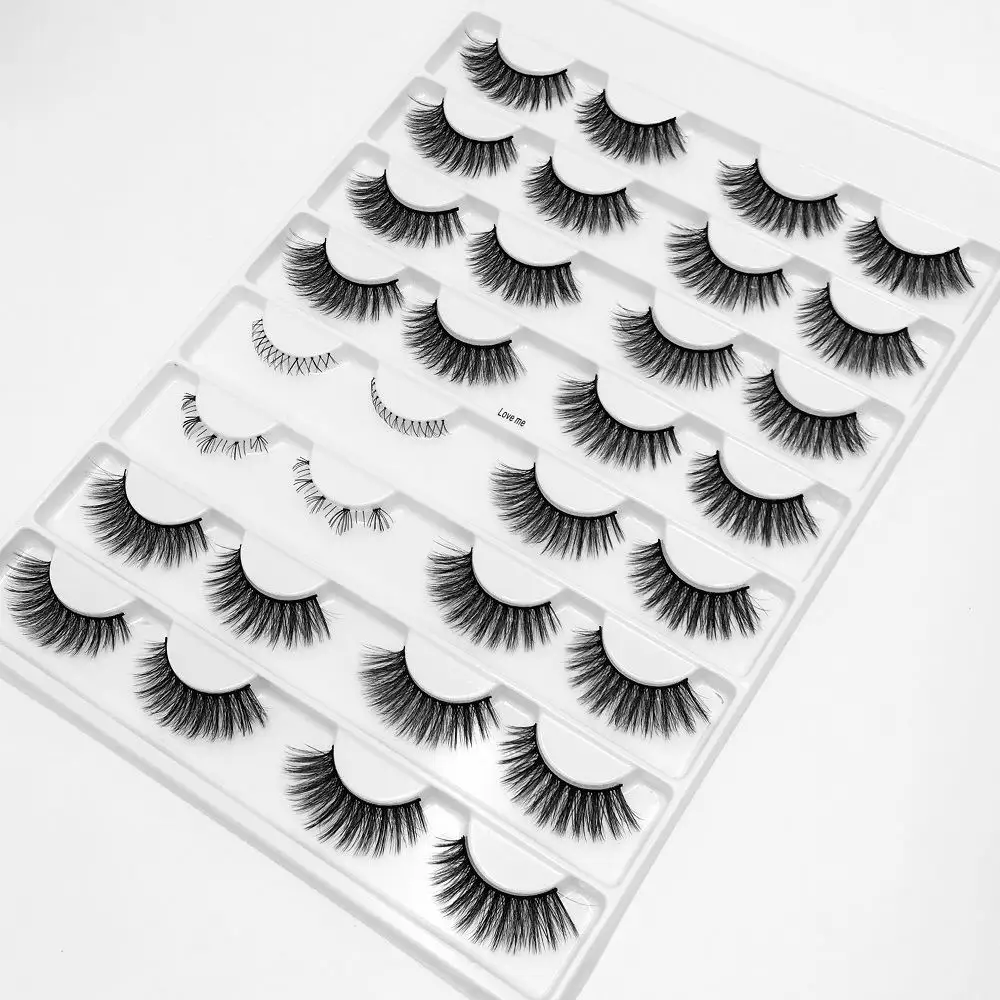 16pair 15 NEW1/2/16 пар Накладные ресницы 3D норковые ресницы ручной натурального меха норки для макияжа толстый Поддельные Накладные ресницы с пушистым - Цвет: 16pair 15