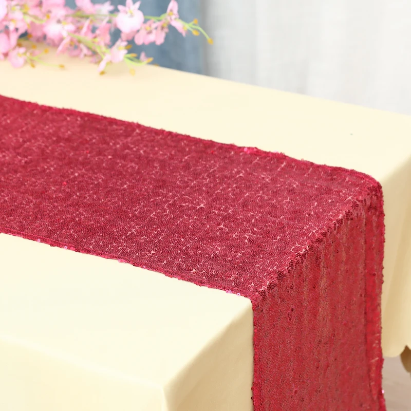 Fuchsia WedFavor блестящая подвеска золотистого и серебристого цвета, блестящая настольная дорожка с блестками, блестящая настольная дорожка для свадебного банкета, вечерние украшения для мероприятий - Цвет: Fuchsia