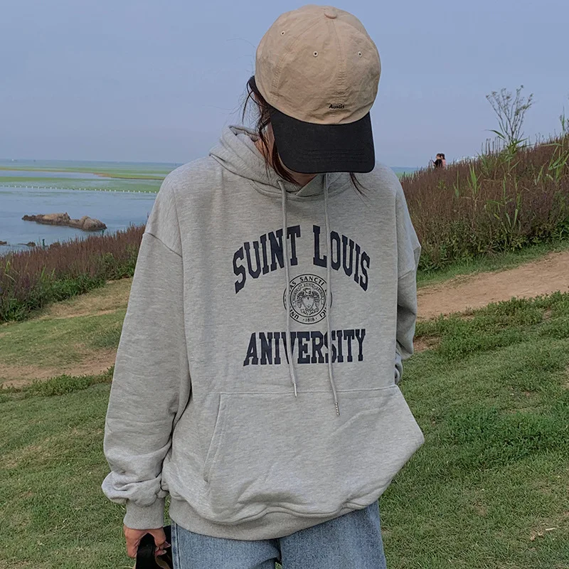 

CGC 2021 корейский стиль женские толстовки оверсайз Повседневный свитшот с карманами пуловер Harajuku толстовки женские топы с длинным рукавом