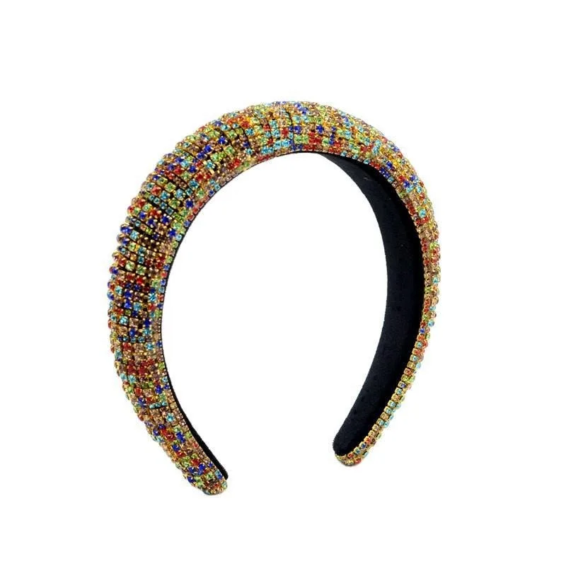 

2020 New Fashion Baroque Rhinestones Headband Girl and Women's Hair Clips Dance Show Catwalk Wide Hair Ties Hair Accessories