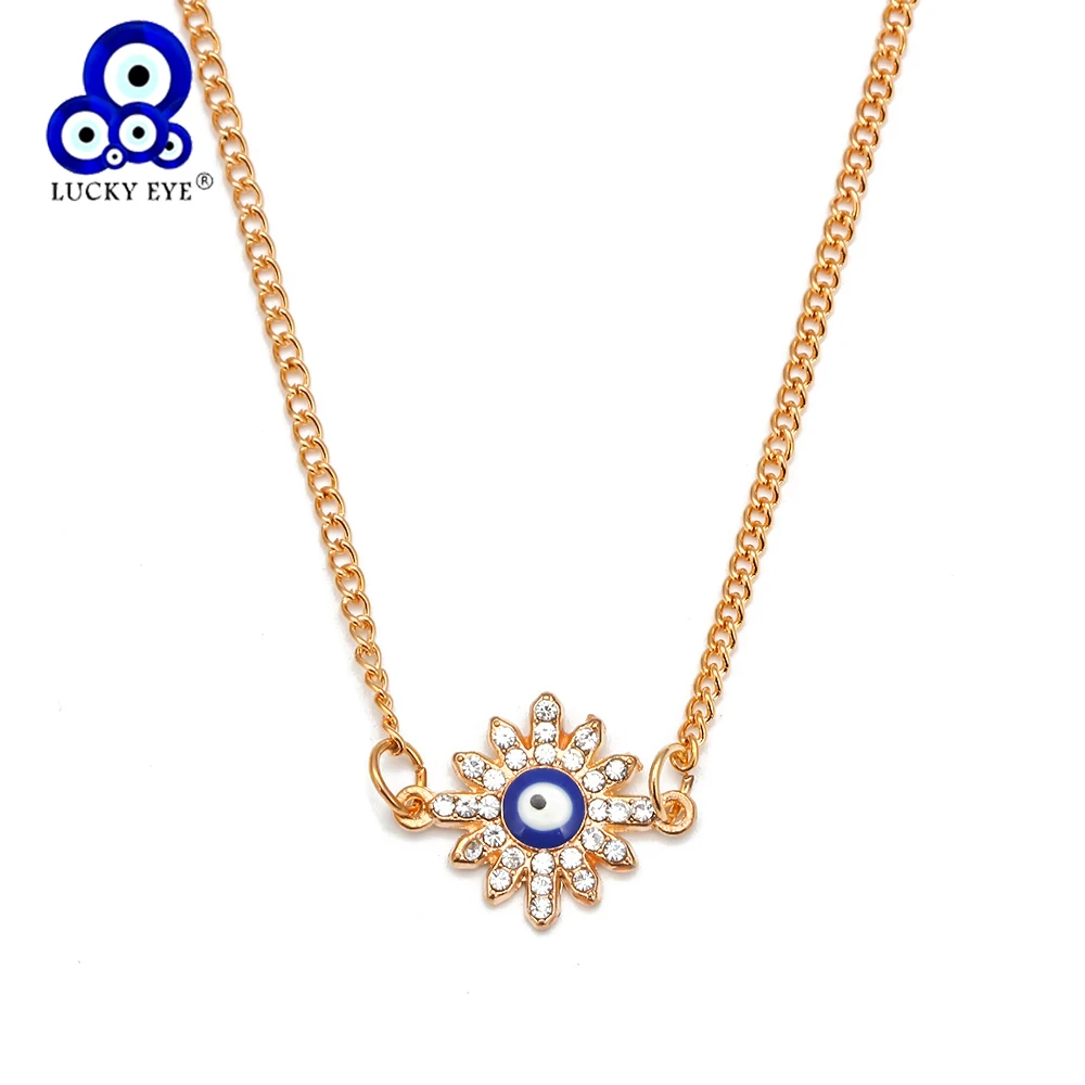 1 шт. ожерелье с подвеской от сглаза цепочка Женская мода хрустальный глаз/рука