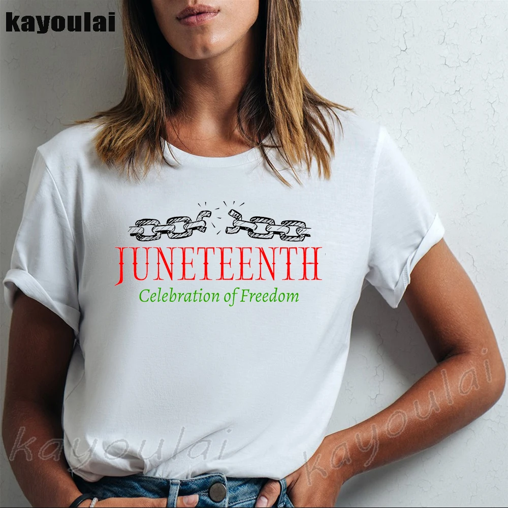 Перерыв на свободу Juneteenth Женская футболка черные история топ с черным верхом