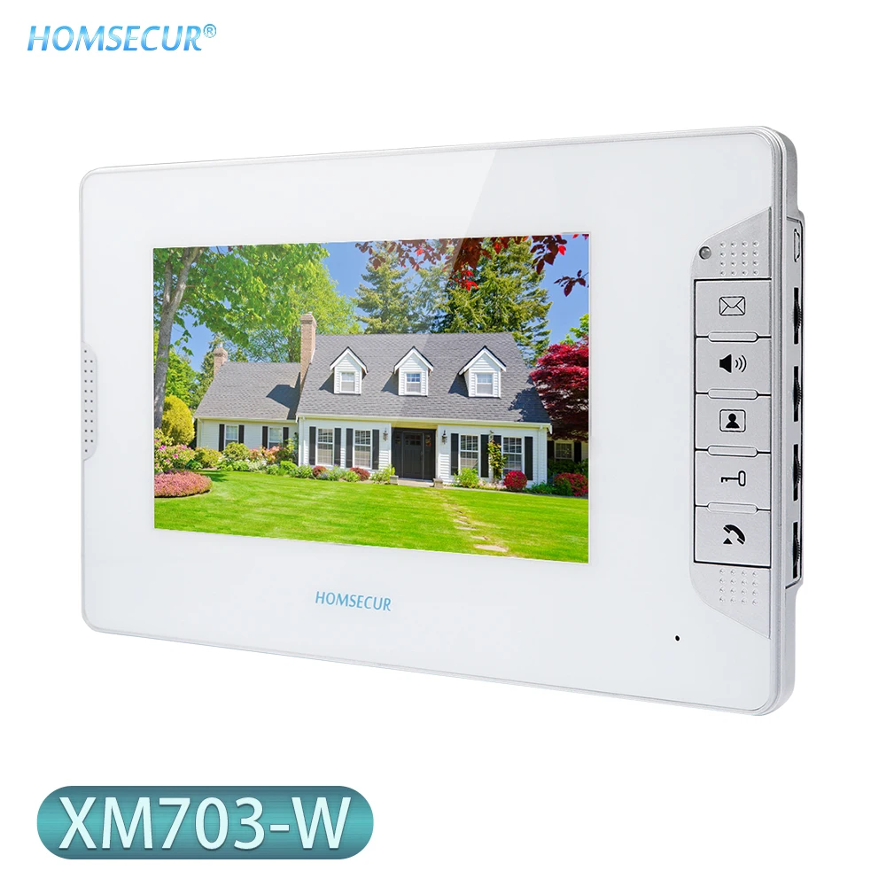 HOMSECUR 7 дюймов XM703 W внутренний монитор для видеодомофона|Комнатный монитор| |