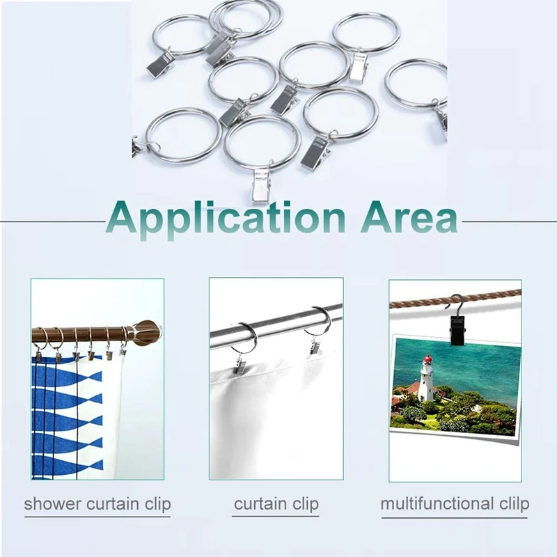 1 5 дюймов Шторы кольца с зажимами 36 6 шт металлический оконный шток зажимы