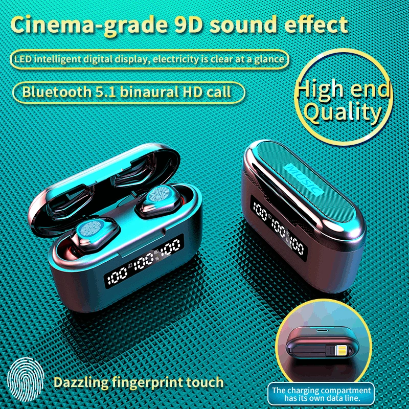 

Blutooth5.0 Earphone TouchControl Earphones TWS Wireless Handsfree Headphone With Microphone Sports Earbuds Gaming Headset Phone