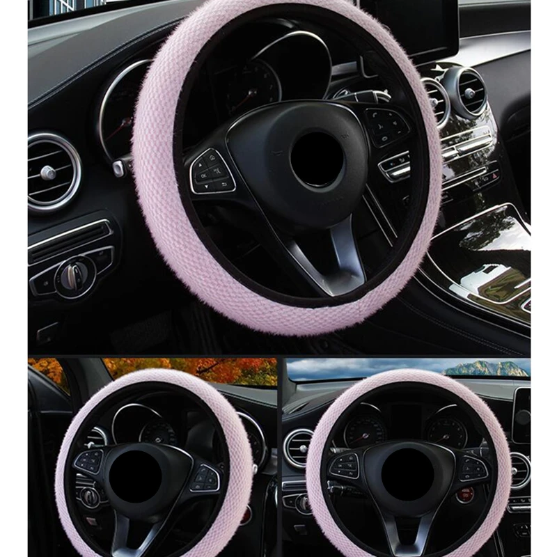 

No Inner Ring Weater Models Elastic Steering Wheel Cover Car Cover Winter Warm Cover For Car Auto Interior Accessories