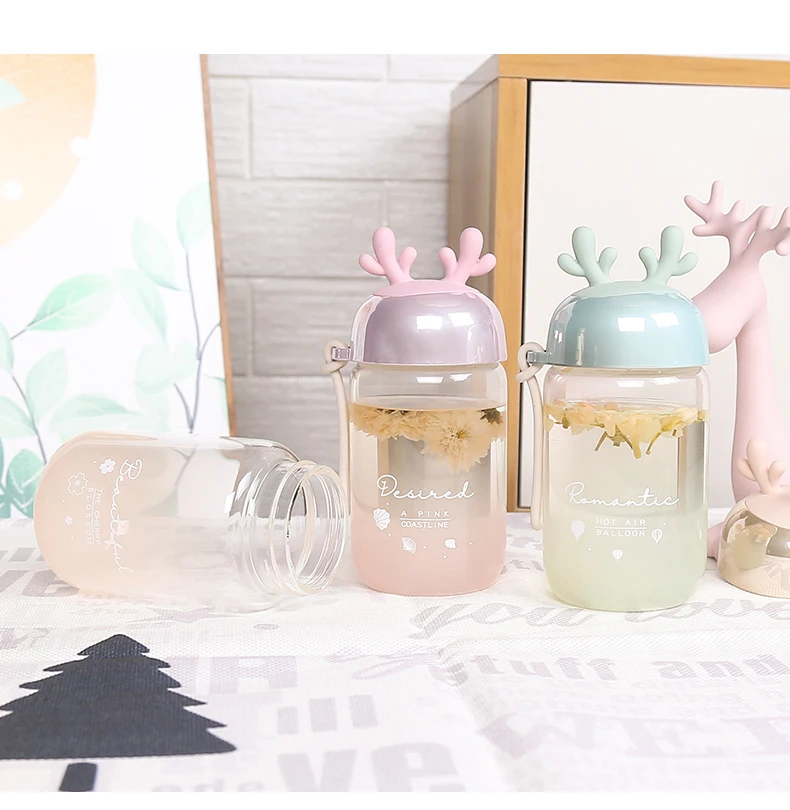 Милая стеклянная чашка для воды маленькая портативная мини-чашка путешествий