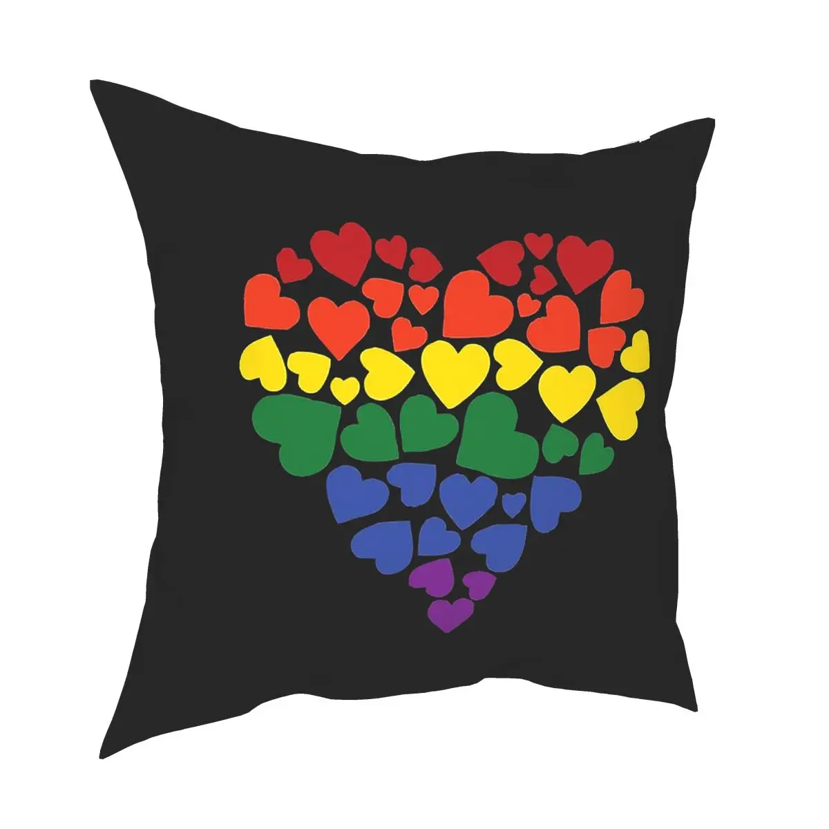 

Heart Of Hearts Square Pillow Case Polyester Throw Pillow LGBT Pride Rainbow Customized Pillowcase