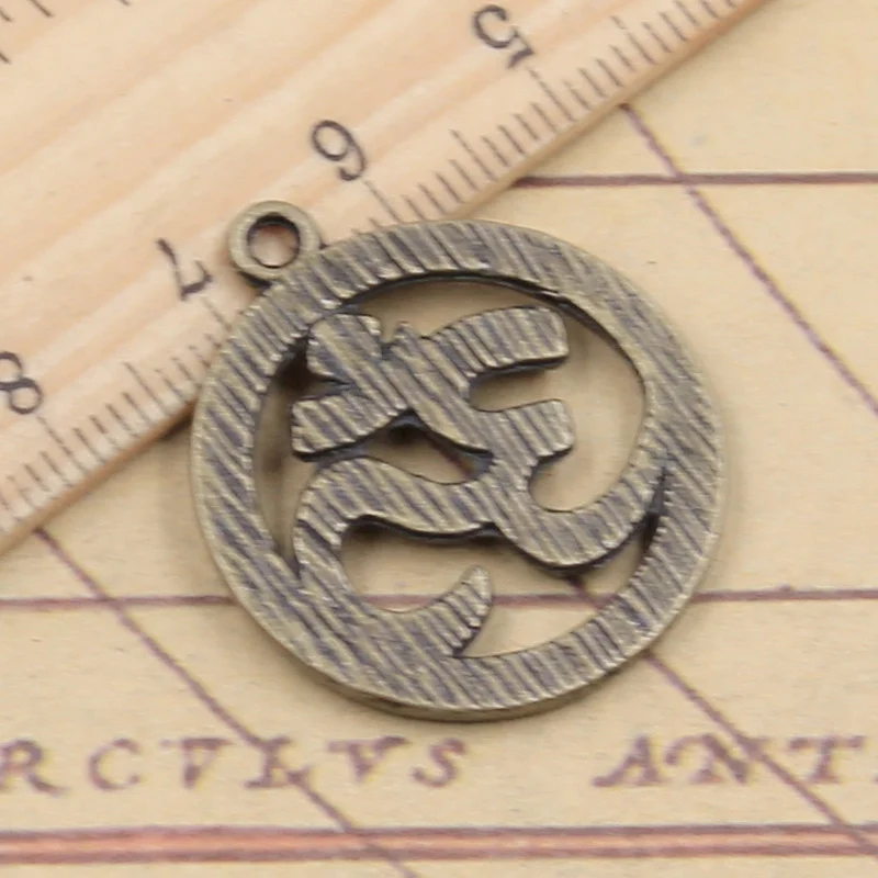 10 шт. 3 цвета s амулеты для йоги Ом 29x25 мм Тибетский серебристый цвет DIY ретро