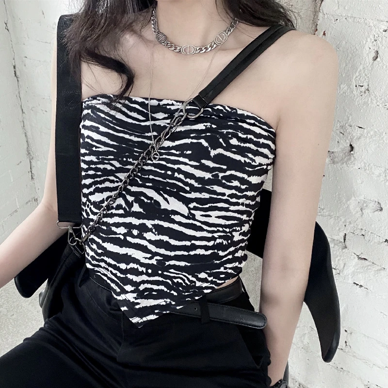 

GothGotik Gothic Sexy Vintage Print Camis Tops Tanks Backless Women Fashion 2021 Summer Casual Streetwear Basics Party Outfits