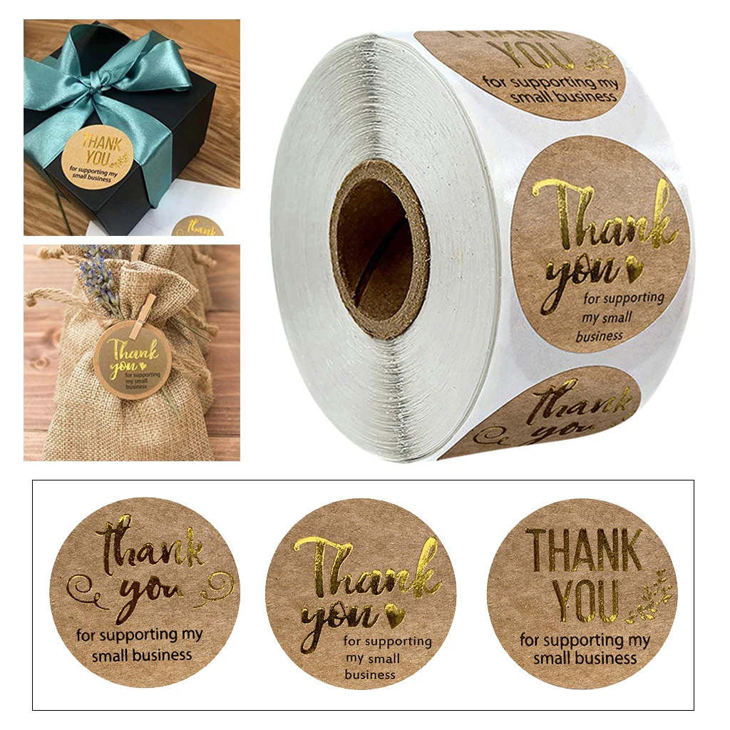 

500pcs Handmade Thank You Packaging Sealing Stickers Paper Labels 1cm/2.5cm