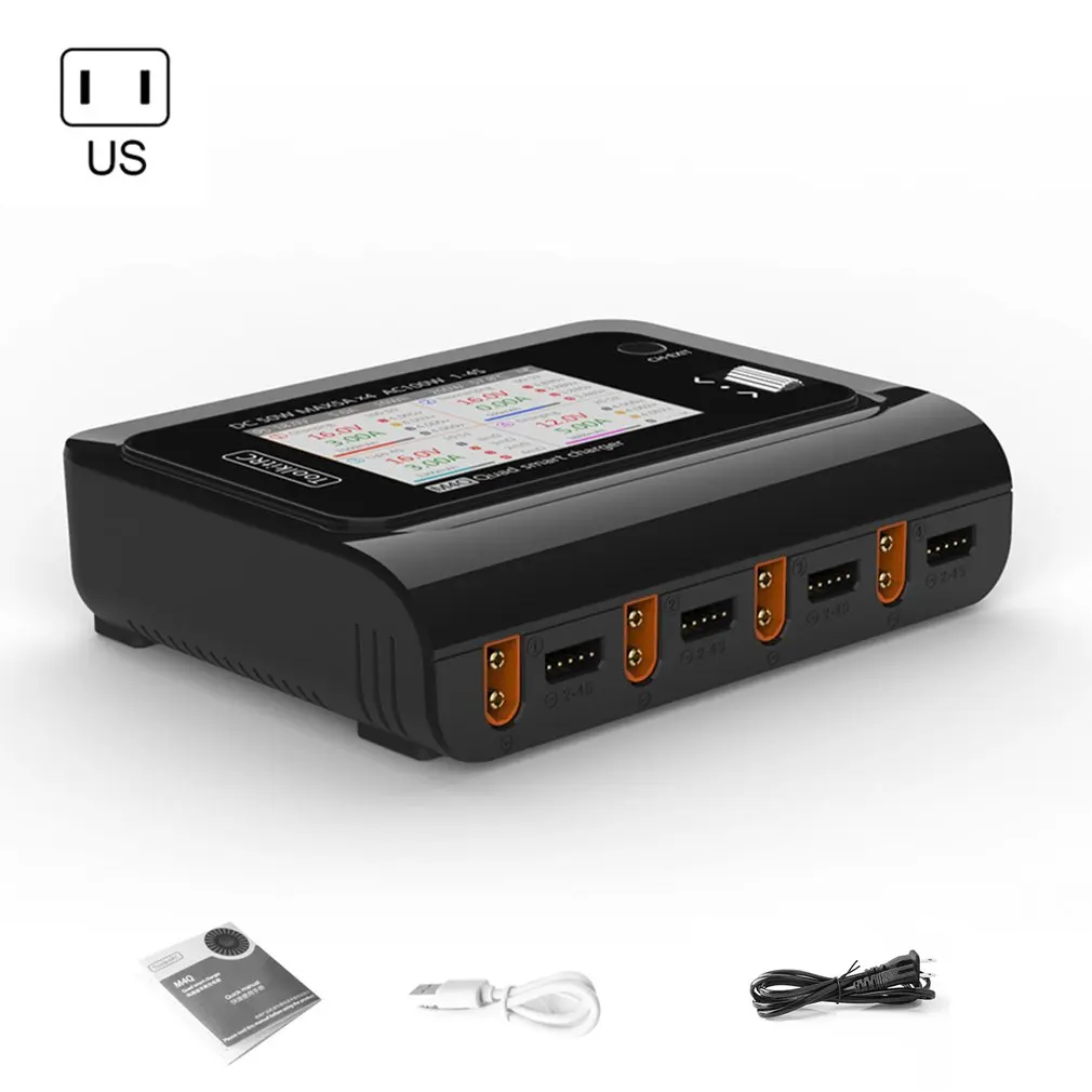 

Умное зарядное устройство ToolkitRC M4Q, 50 Вт, 5 А, 1-4S, 100 Вт, 4 порта, XT60, XT30