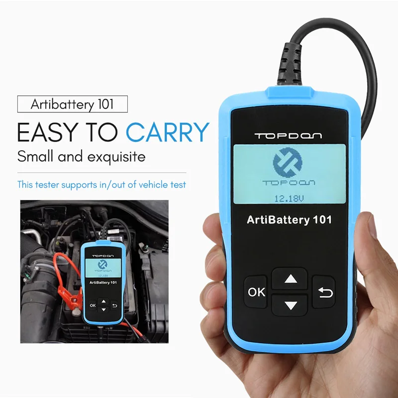 TOPDON ArtiBattery 101 автоматический тестер для батареи анализатор 16 В постоянного тока 12