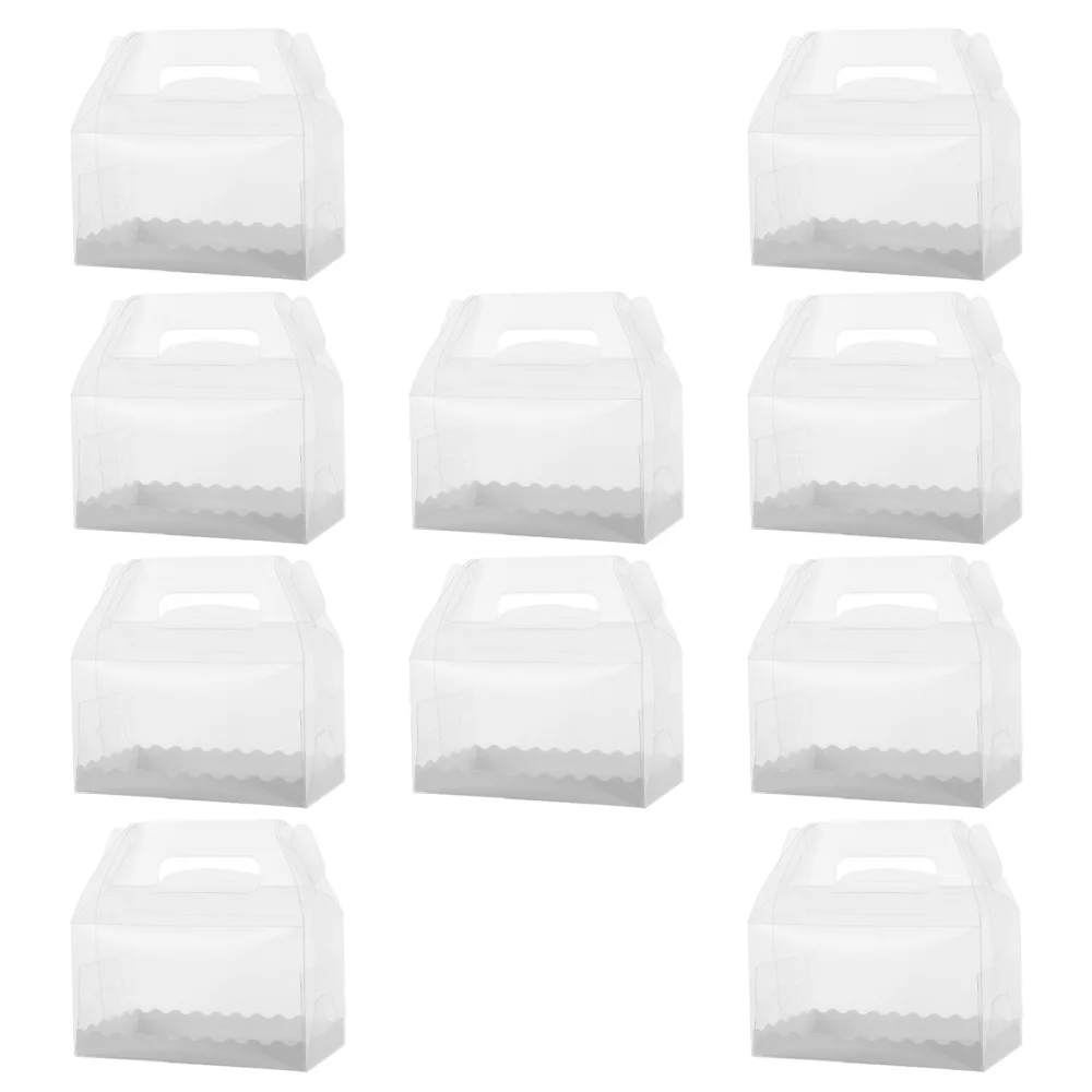 

10pcs Dessert Packing Boxes Baking Muffin Boxes Bakery Clear Cupcake Boxes