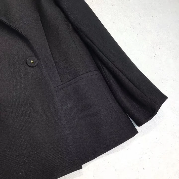 

Wool-blend single button women suits coat loose casual Blazers coat