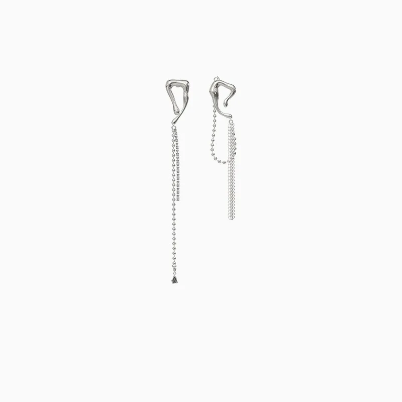 

Punk Rock Spiders Earring For Women Long Tassels Pendant Ear Bone Asymmetry Stud Earrings Cool Girl Woman's Party Jewelry