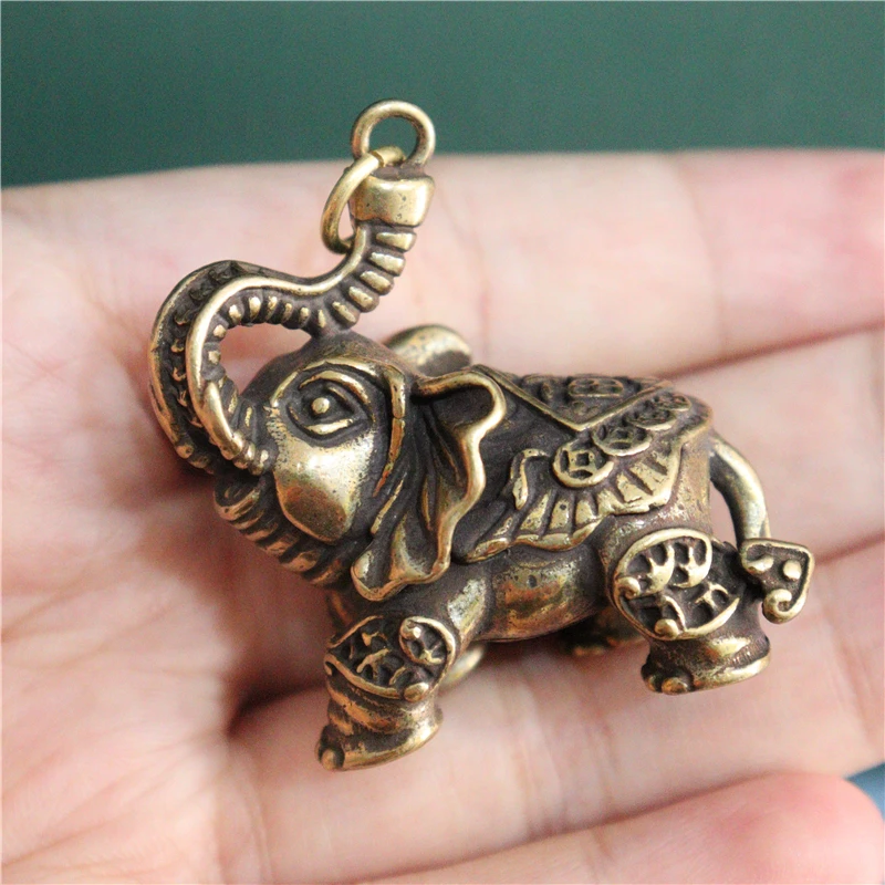 Медная Статуя знаменательного слона маленькие украшения ретро латунный Декор