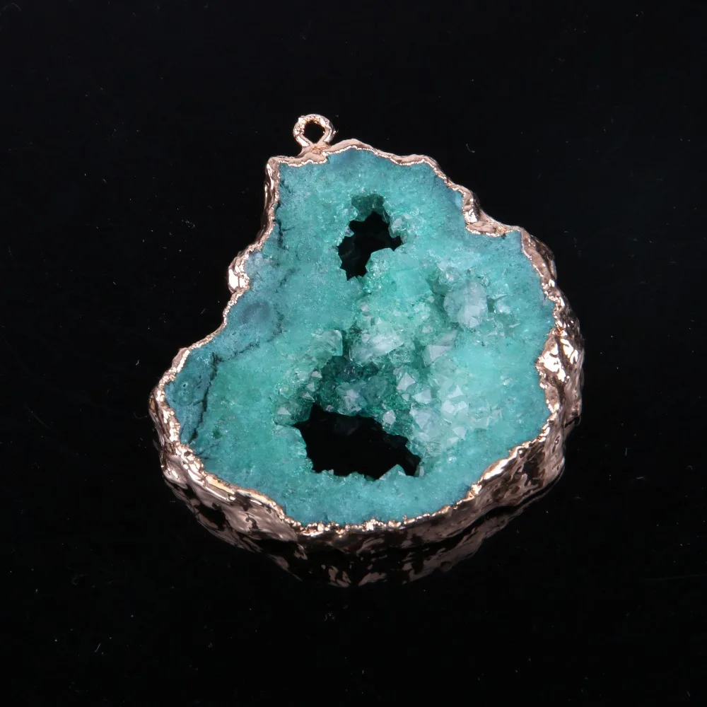 Подвески с соединителем Druzy из натурального кристалла нестандартные режущие
