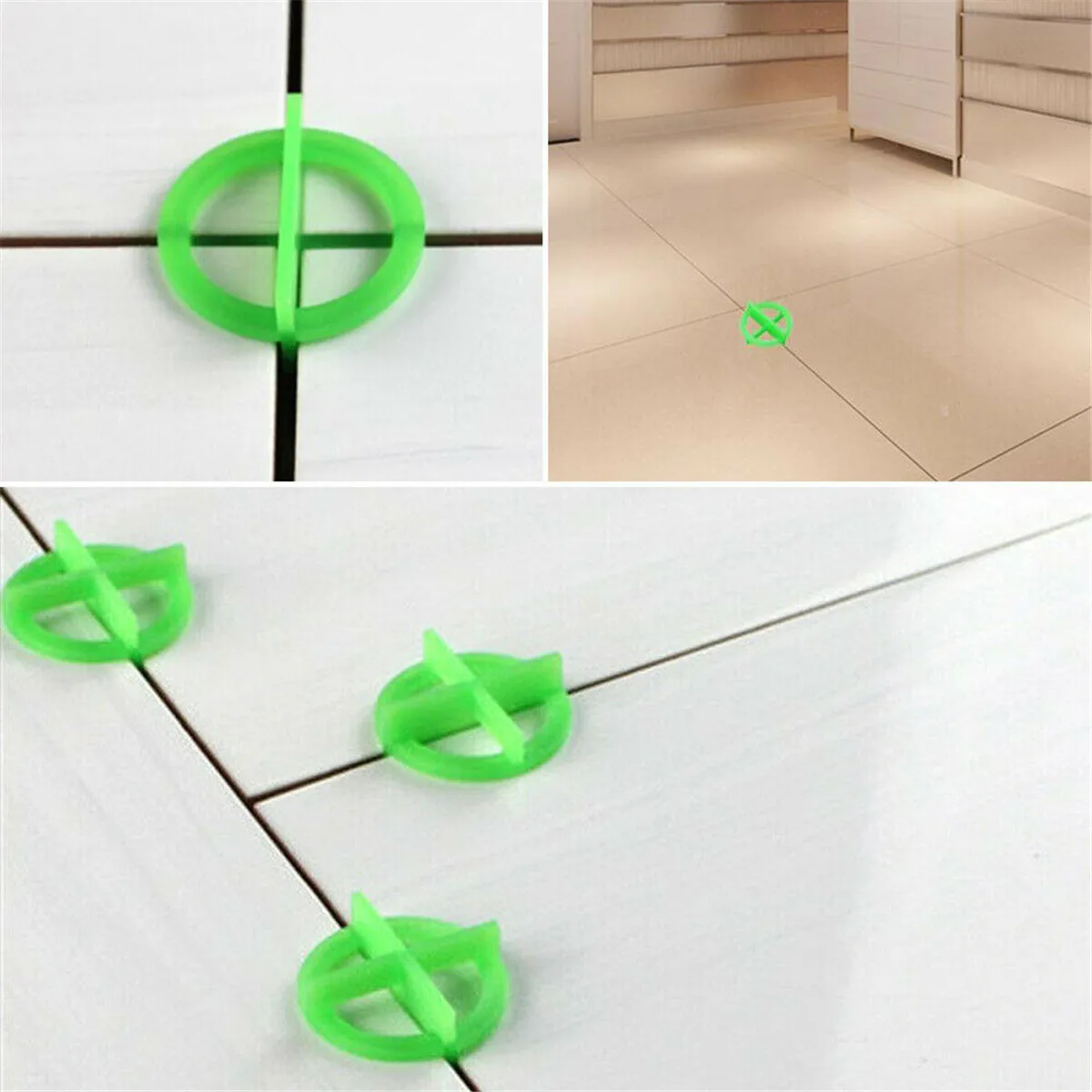 

100pcs Green Cross Tile Leveling Recyclable Plastic Tile Leveling System Base Spacer 1.5/2.0/3.0mm Construction Tool Parts