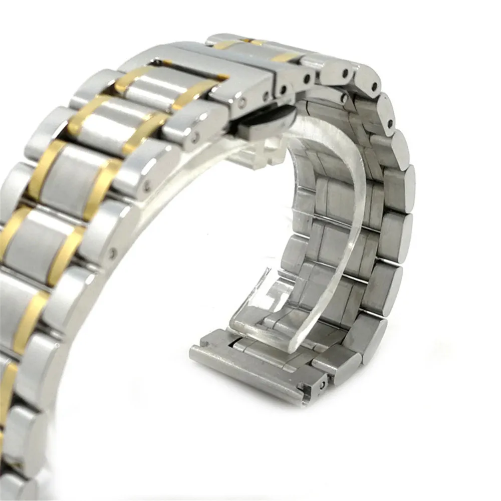 Ремешок из нержавеющей стали для мужчин и женщин изогнутый металлический