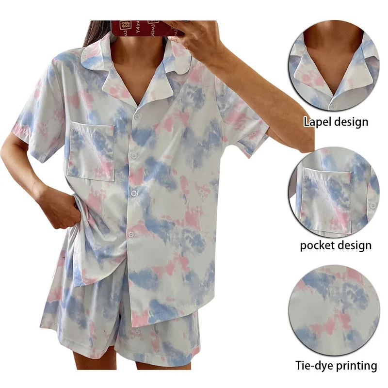 

Pajama Sets Women Summer New Trendy Simple Korean Sweet Printed Loose Schoolgirls Homewear Kawaii Leisure Soft Womens Sleepwear