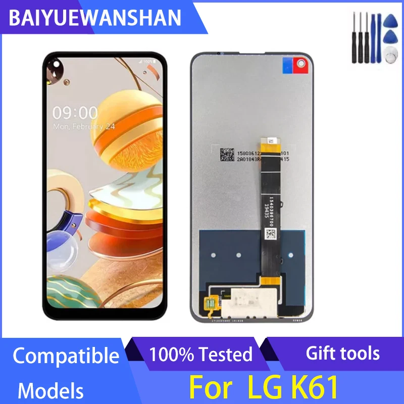 

6.53'' For LG K61 LMQ630EAW LM-Q630EAW LM-Q630BAW LCD Display Touch Screen Digitizer Assembly with Frame For LG K61 Lcd