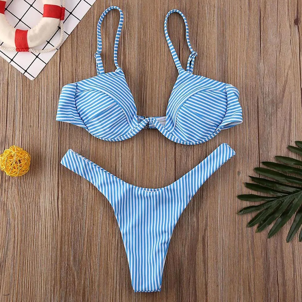 Высокое качество сексуальный женский бандажный комплект бикини купальник