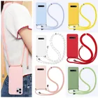 Чехол с ремешком для Samsung Galaxy A21S, A50, A51, A70, A71, A20, A30, A20E, A31, A40, A91, S8, S9, S10, S10E, S20, FE Plus, из ТПУ