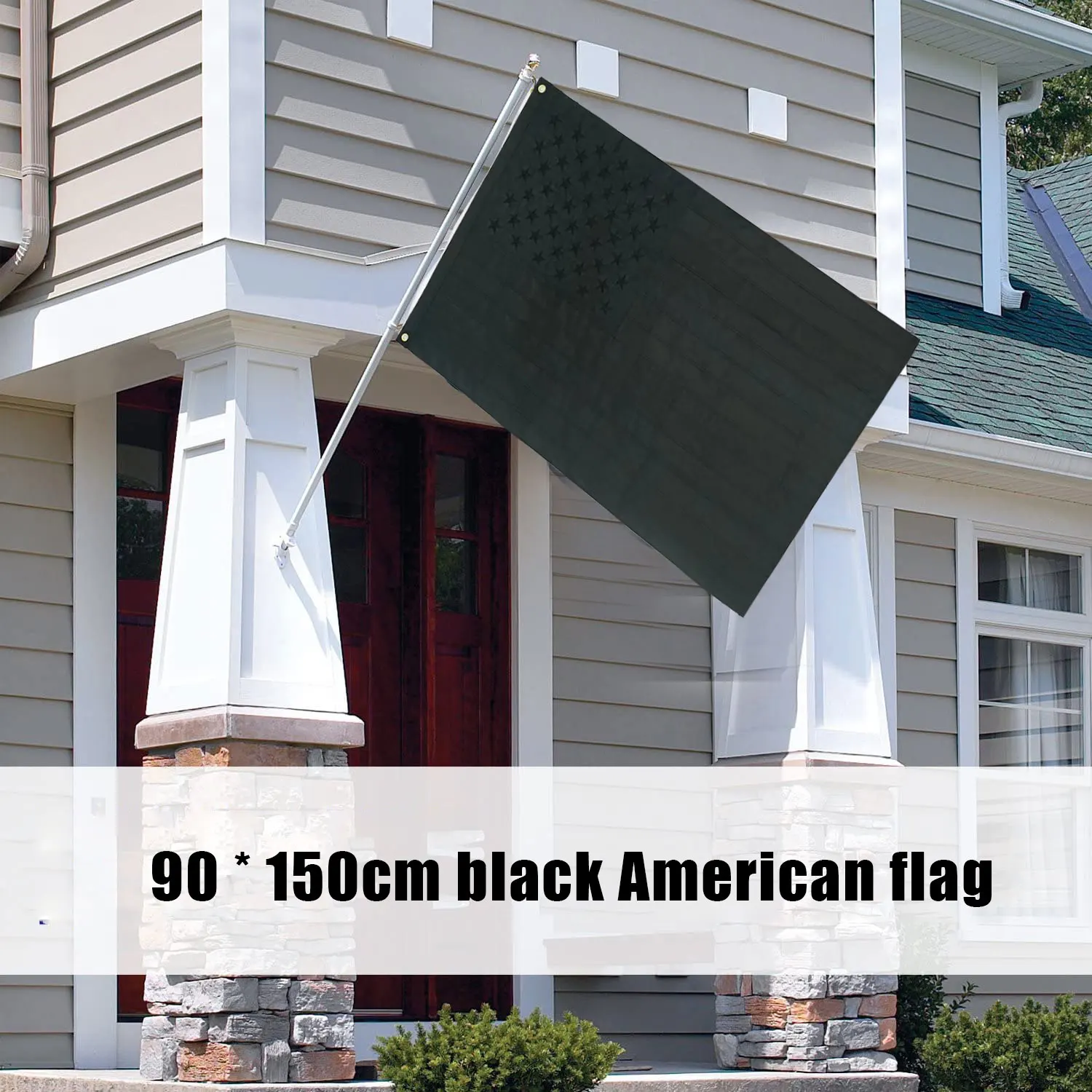 

Black American Flag 3x5 Ft Oxford US Flag with Stitched Stripes Embroidered Stars and Brass Grommets Fade Resistant P7Ding