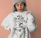 Женский свитшот в стиле Харадзюку, белый винтажный свитшот с принтом гранж, уличная одежда в стиле панк, 2019