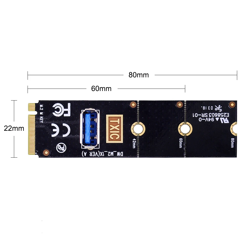Адаптер CHIPAL NGFF M.2 для USB 3 0 карта M2 M Key передачи USB3.0 PCIe PCI E расширения видеокарты