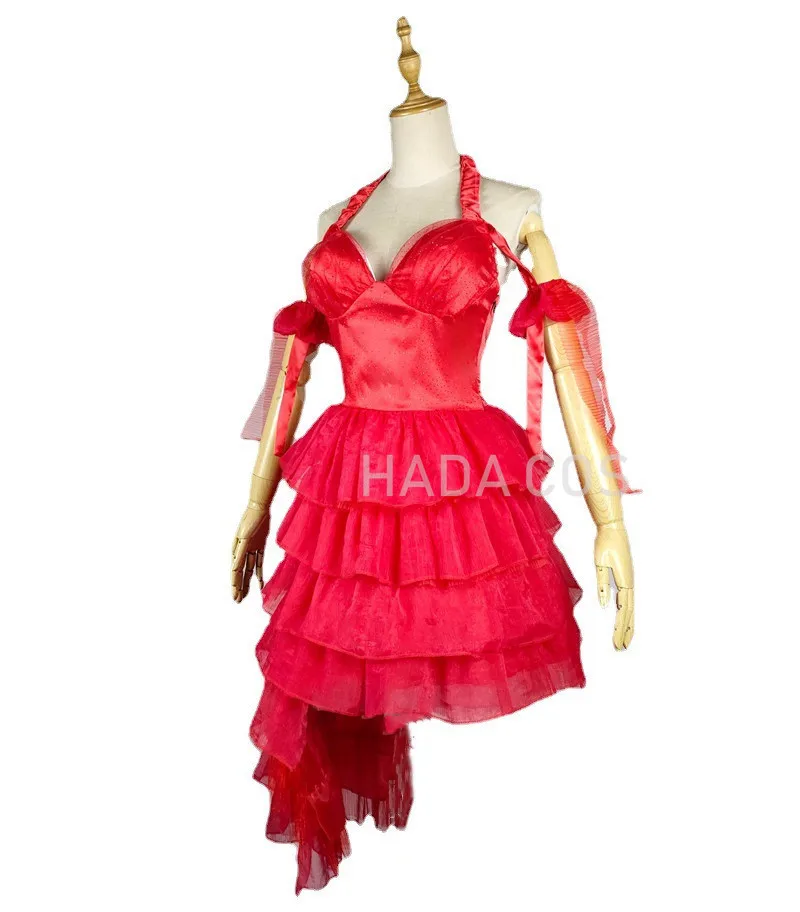 Красное платье для косплея Харли из самоубийц многослойное девушек костюм