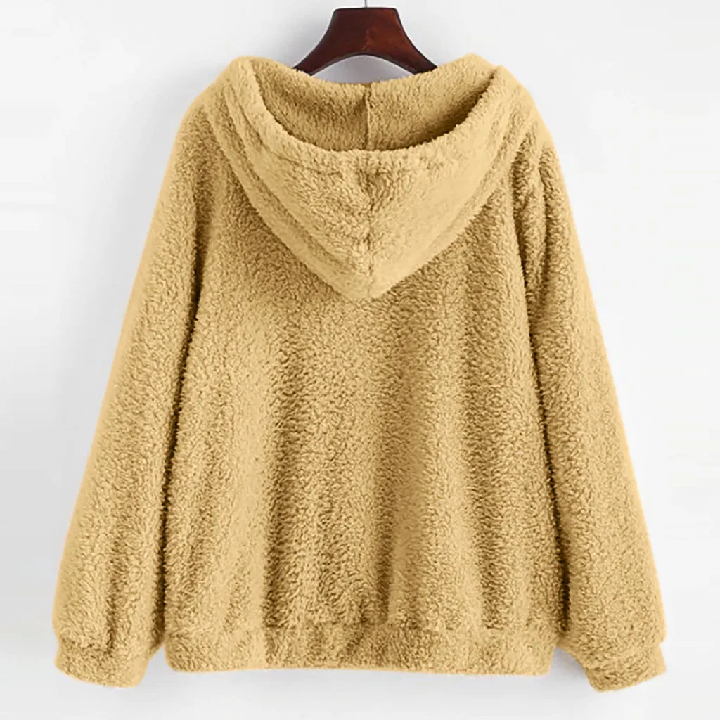 Women Fashion Solid Hoodie Pocket Zipper Loose Tops Sweatshirt Streetwear Women Oversized Hoodies Sudaderas Con Capucha
