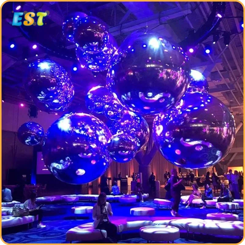 Рекламная акция 2 м красный надувной зеркальный шар/зеркальный рекламный шар для