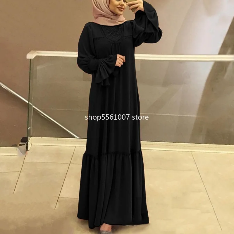 Элегантное Черное Платье Кафтан Abaya в Дубае 2020 мусульманское платье кафтан