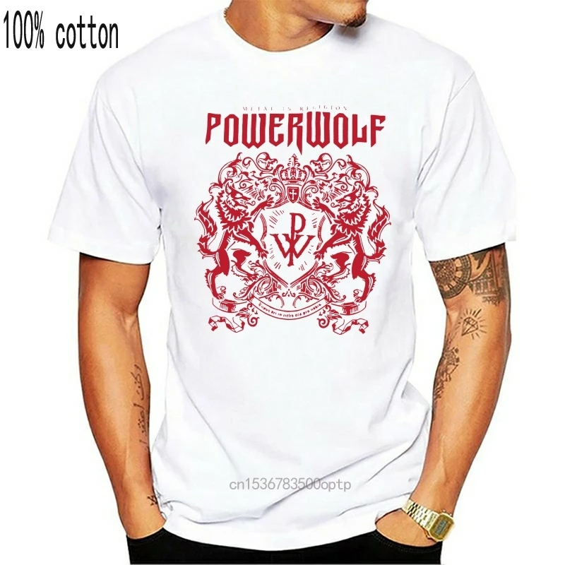 POWERWOLF Металл религия белая футболка тяжелый металл мощность металлический