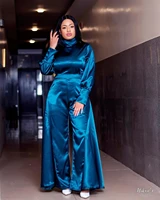 african woman jumpsuits solid color satin fabric bell bottomed pants plus size elegant stretch jumpsuits