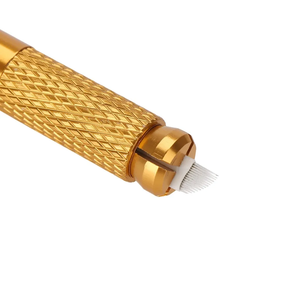 

Gold Eyebrow Tattoo Pen Microblading Tattoo Machine Makeup Eyebrow Lip Tattooing Manual Tool Semi Permanent Makeup Tattoo Supply