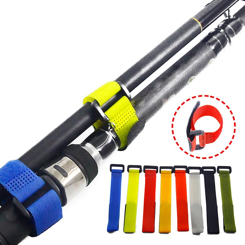 

1Pcs Reusable Fishing Rod Tie Holder Strap Suspenders Hook Loop Cord Belt Fishing Tackle Fishing Accessories