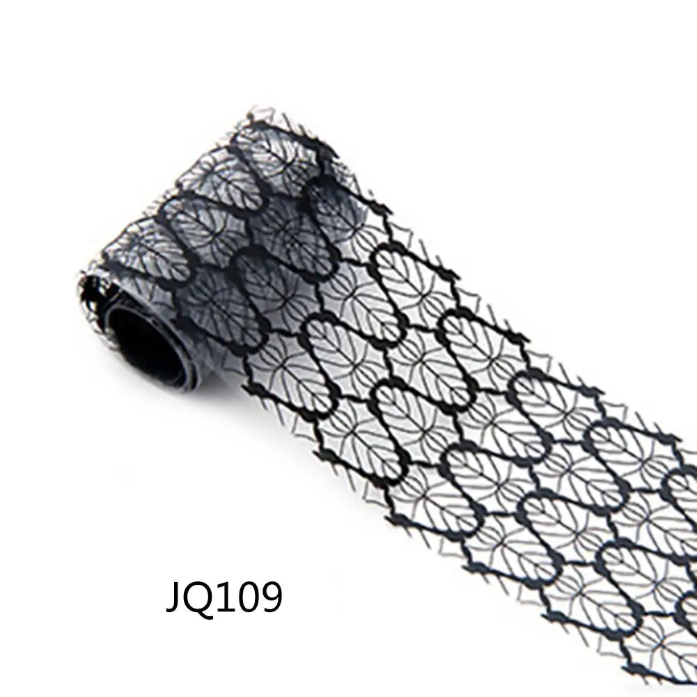 1 шт Новый Дизайн Черные Кружева цветочные наклейки для ногтей Фольга в рулонах