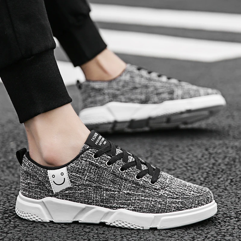 Осенняя мужская обувь для скейтбординга Льняная повседневная мягкая удобная