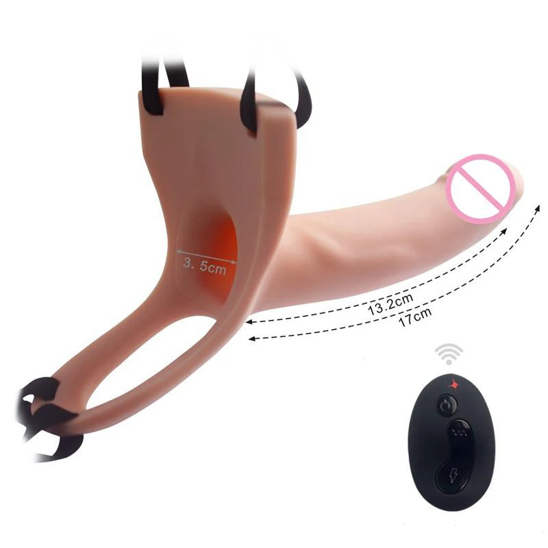 10 скоростей Пульт дистанционного управления полый ремешок на дилдо страпон