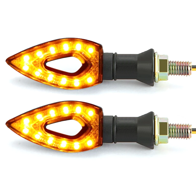 

2pcs Motorcycle LED Turn Signal Light Amber Blade Lamp Indicator Blinker Waterproof Universal Flashing Moto Bike Super Bright