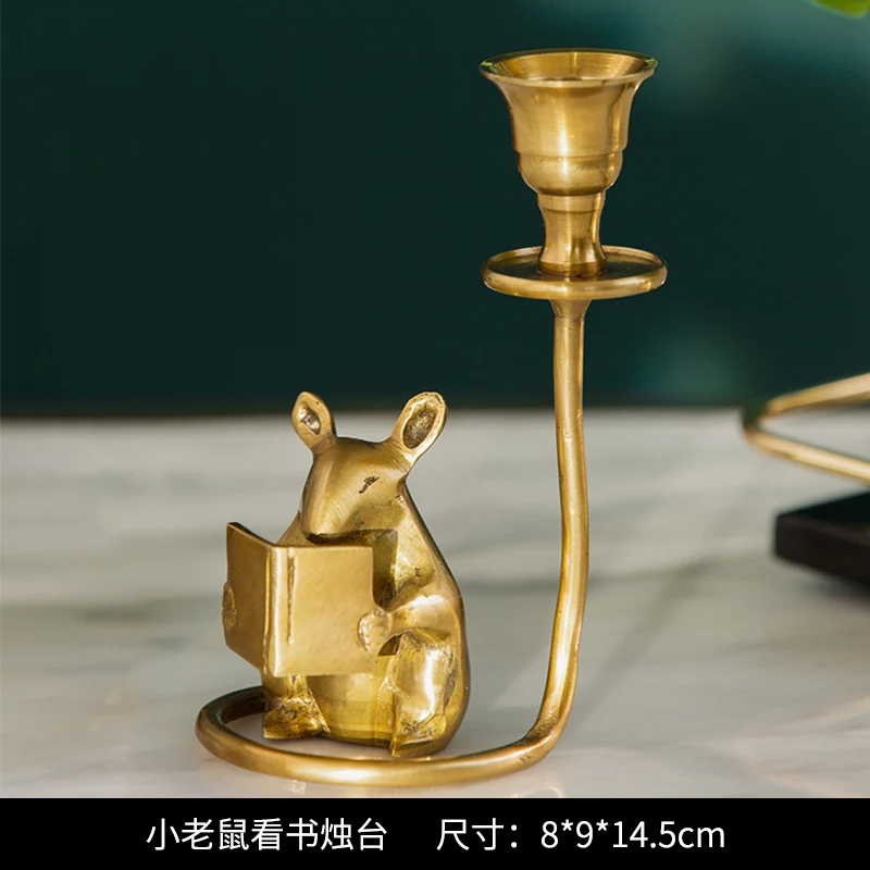

Restaurant Candlestick Holder Copper Candle Holders Decor Tealight Candle Zen Garden Bougeoir Living Room Decoration BI50CH