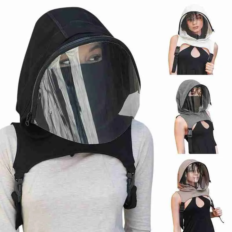

1pcs Hooded Mask Cycling Cap For Cycling Detachable Breathable Protective Dustproof Anti-droplet Full Face Sunscreen Cap