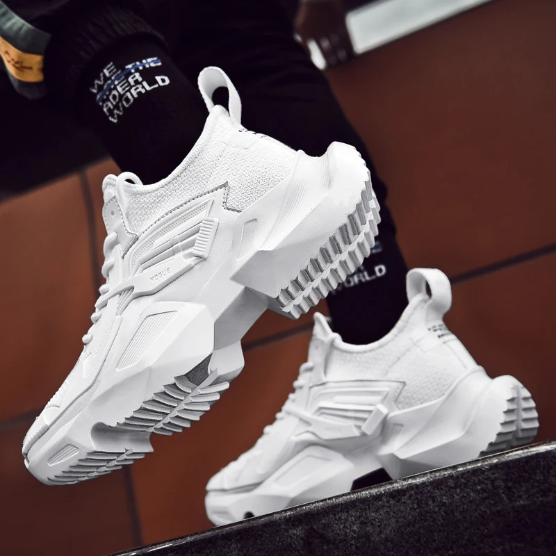 

New Men Running Shoes Breathable lace up high top Sports Sneakers Walking Jogging Athletic Footwear Zapatillas Hombre size 39-44
