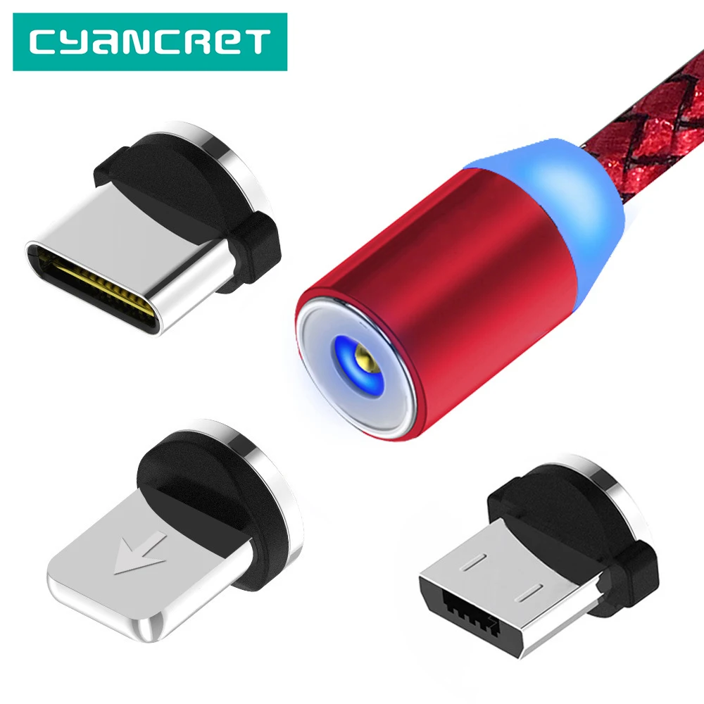 Магнитный кабель Type C USB Micro 8 Pin нейлоновый для зарядного устройства провод