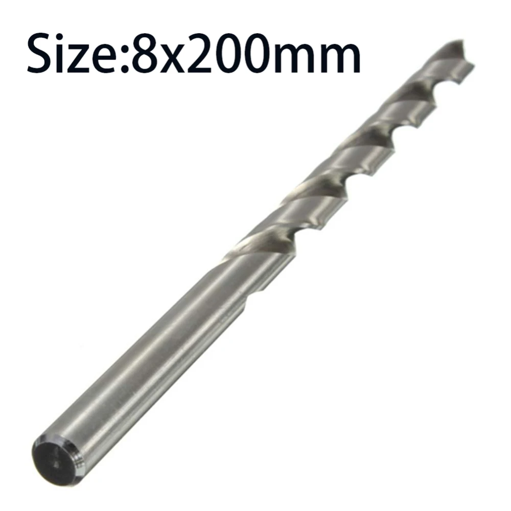 

1pcs 8mm Diam Twist Drill Bit 200mm Length Wood Spiral Drill Bits with Center Point High Strength Woodworking Drilling Tool